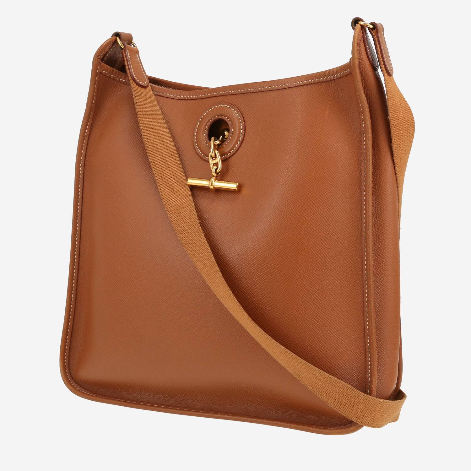Bolso bandolera Hermès  Vespa en cuero Courchevel color oro