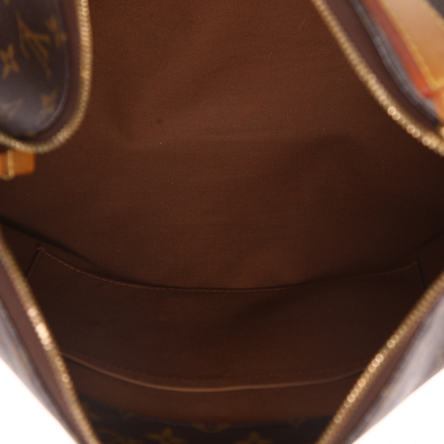 Louis Vuitton  Sully handbag  in brown monogram canvas  and natural leather - Detail D3