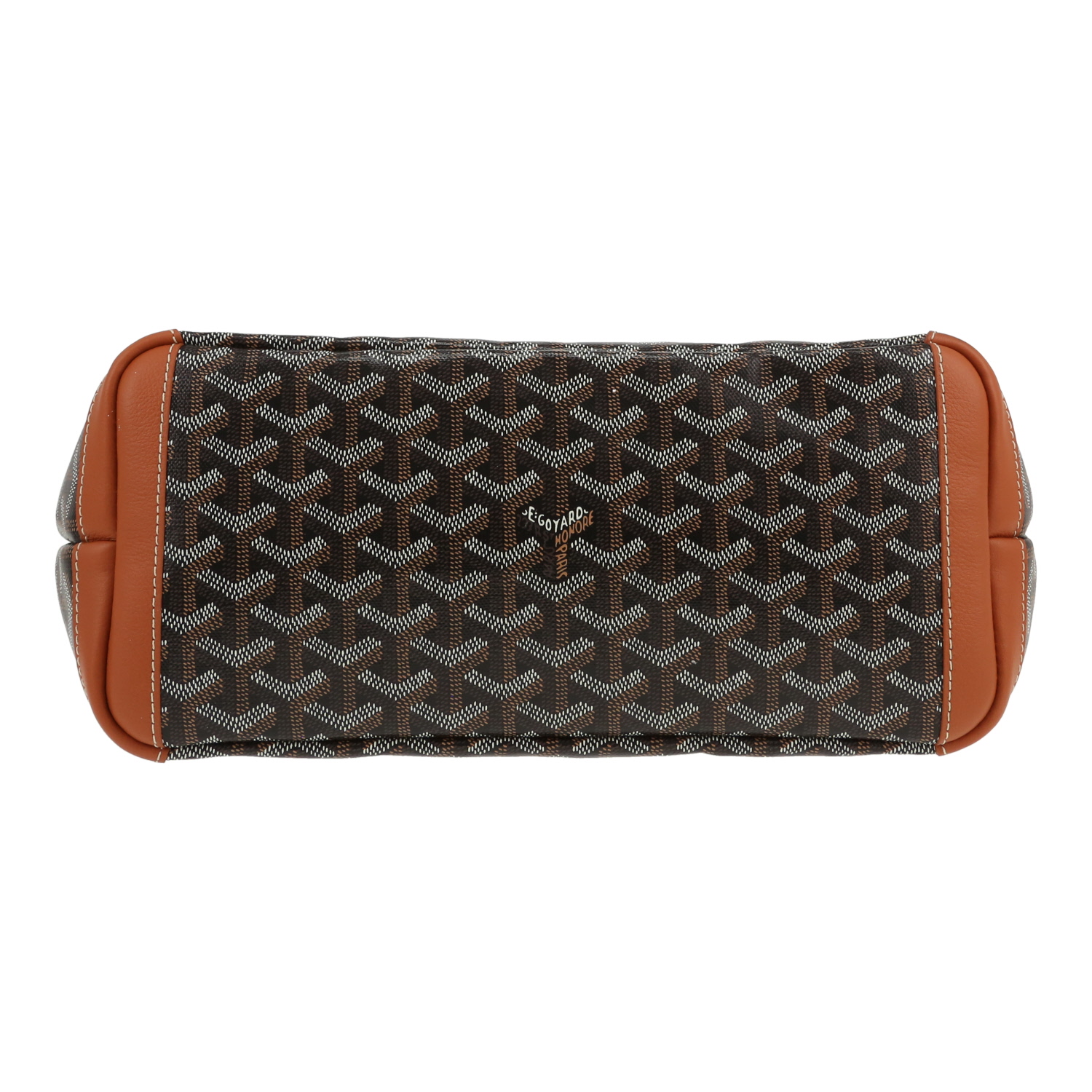 Bolso Cabás Goyard  Artois en tela Goyardine negra y cuero marrón - Detail D1