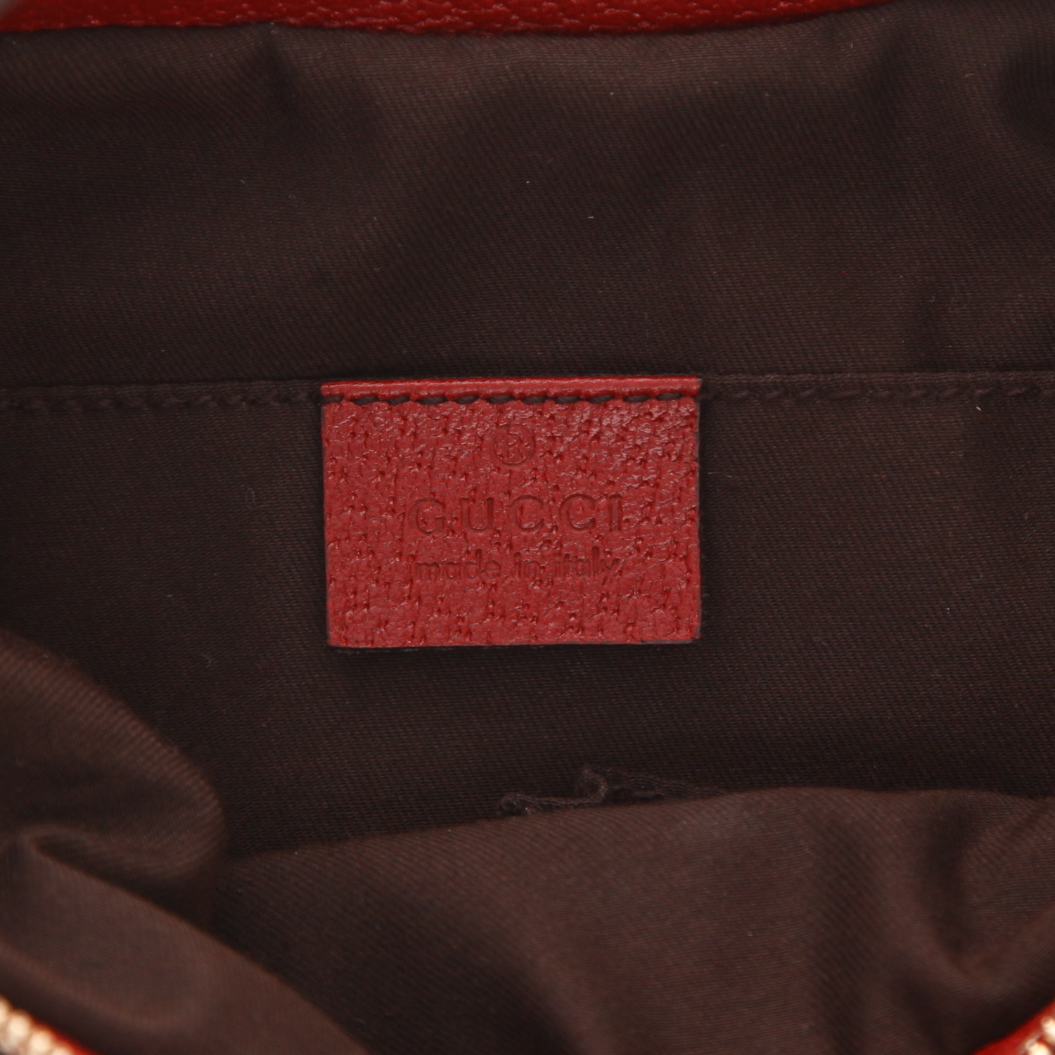 Bolso de mano Gucci   en tejido "sûpreme GG" beige y cuero rojo - Detail D2