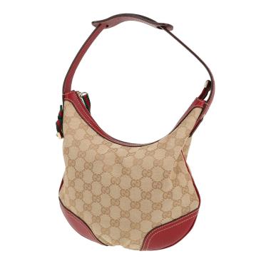 Borsa Gucci   in tela "sûpreme GG" beige e pelle rossa