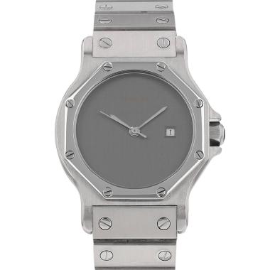 Montre Cartier Santos Octogonale en acier Ref: Cartier - 2965  Vers 1980