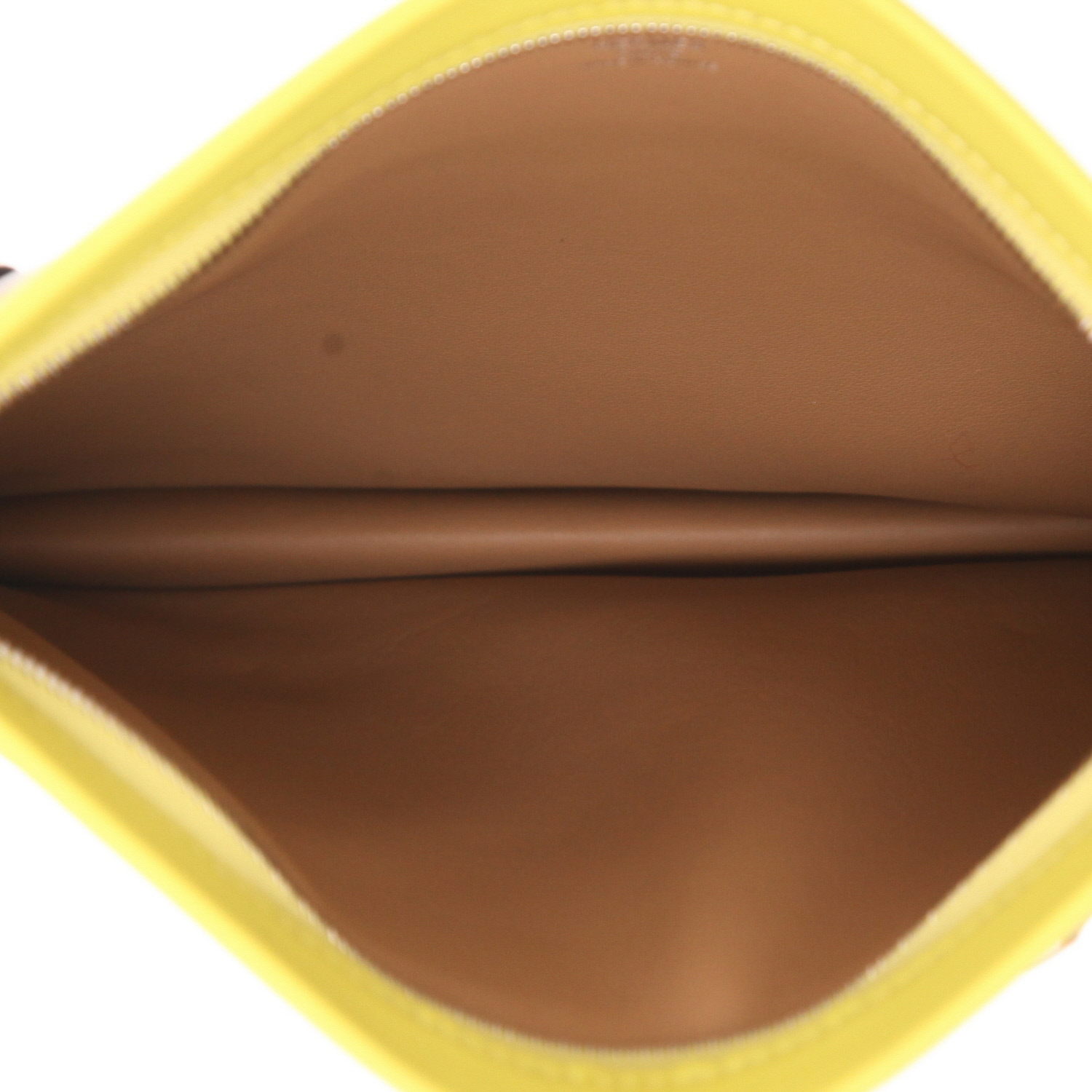 Sac bandoulière Hermès  Colormatic Horizontale en cuir Swift jaune Lime, Chai et noir - Detail D3