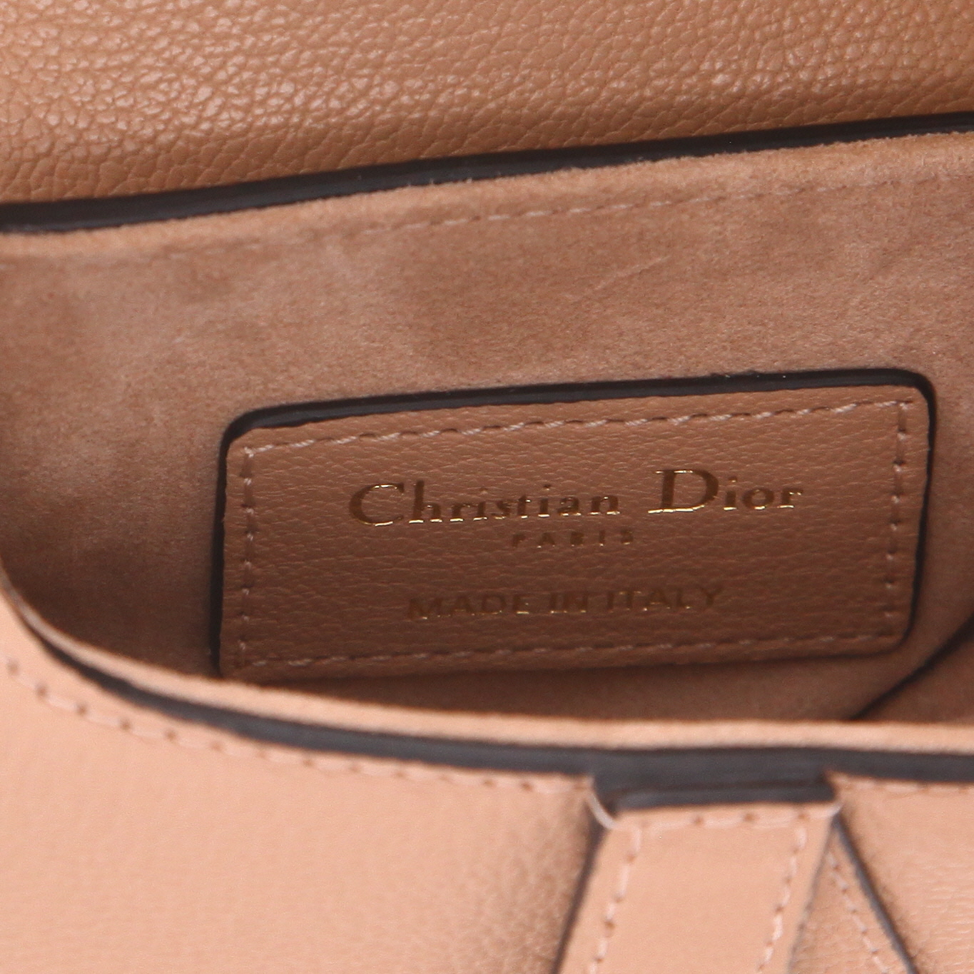 Dior  Saddle mini  handbag  in pink grained leather - Detail D2