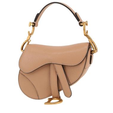 Dior Saddle micro handbag in pink grained leather