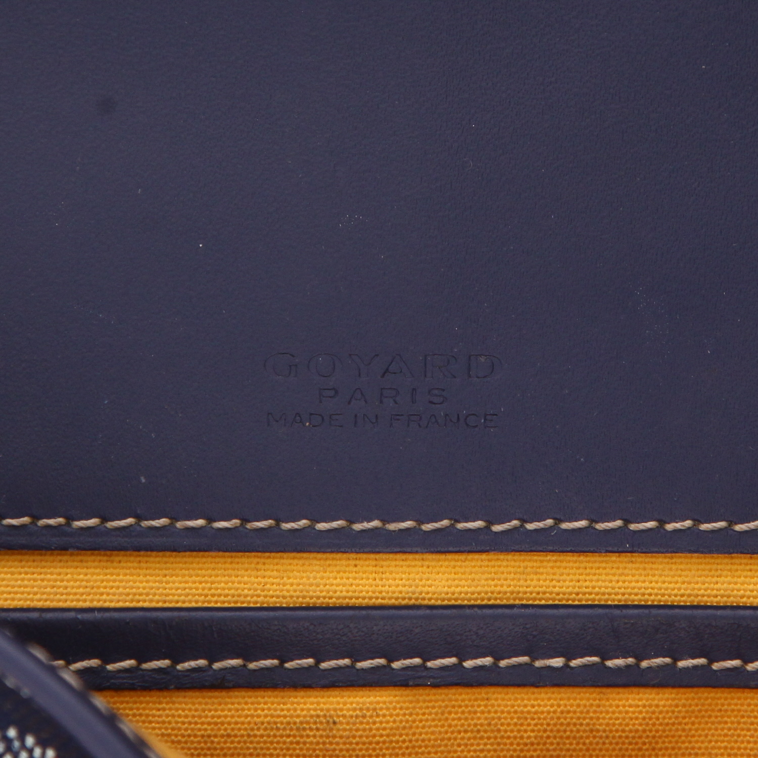 Borsa a tracolla Goyard  Belvedère in tela Goyardine blu marino e pelle blu marino - Detail D2
