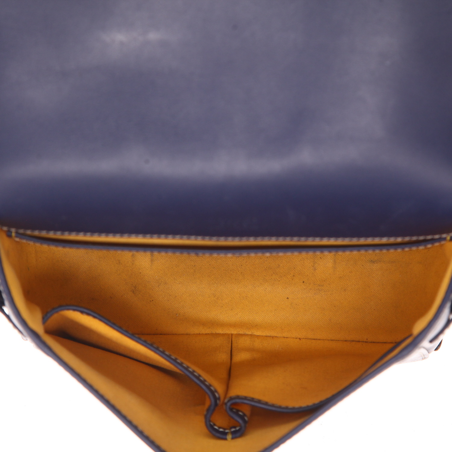 Bolso bandolera Goyard  Belvedère en tela Goyardine azul marino y cuero azul marino - Detail D3