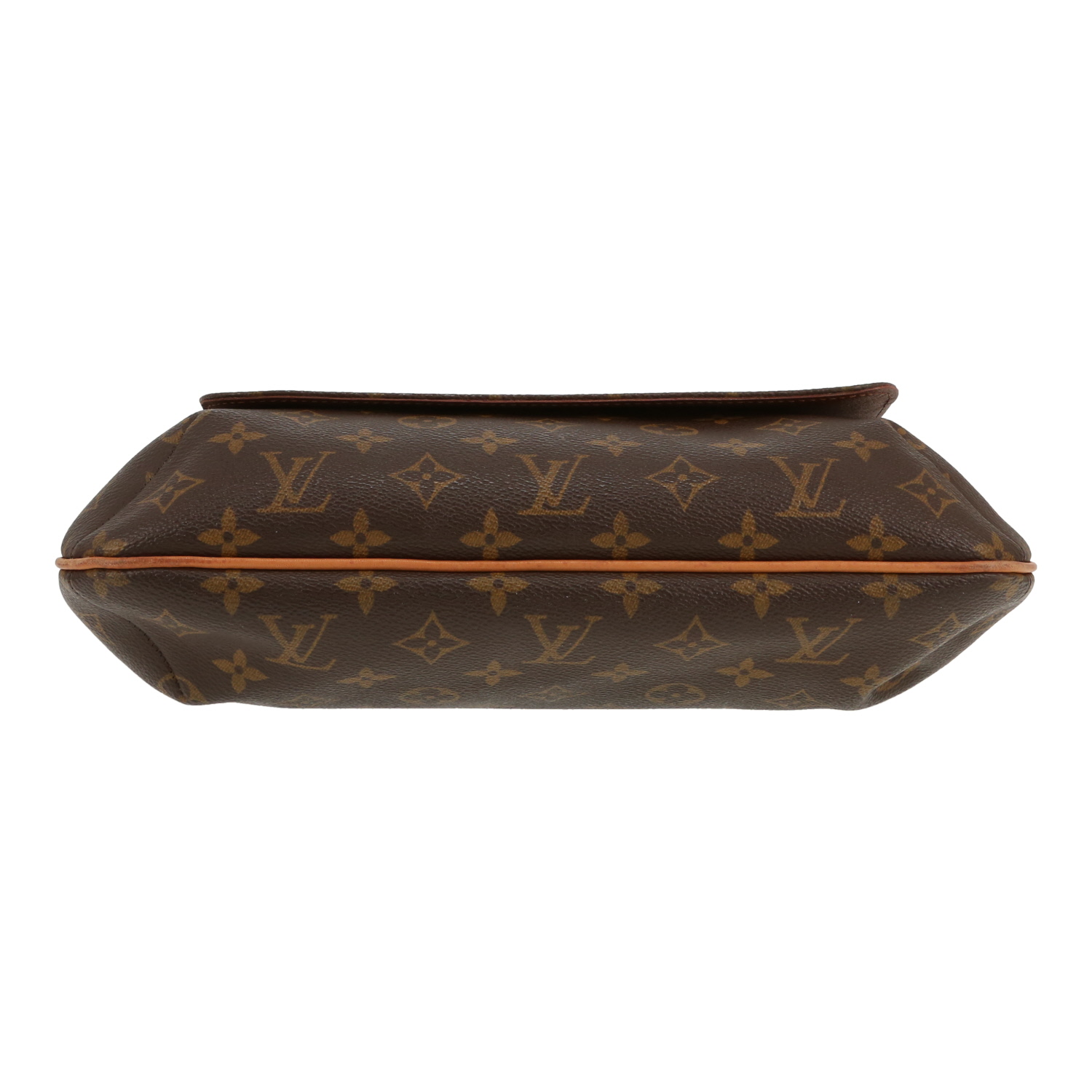 Bolso bandolera Louis Vuitton  Musette en lona Monogram marrón y cuero natural - Detail D1