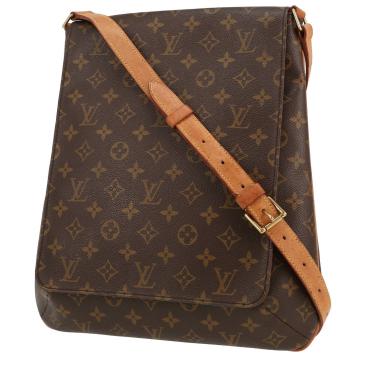 Bolso bandolera Louis Vuitton  Musette en lona Monogram marrón y cuero natural