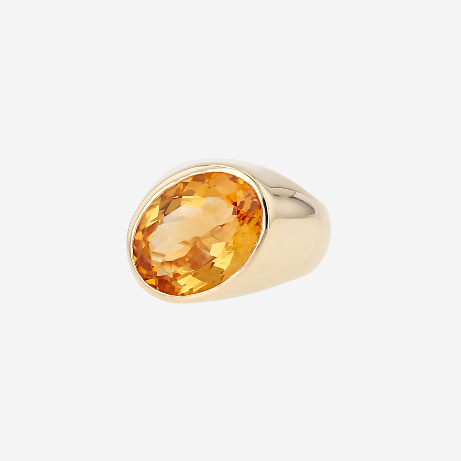 Bague Cocktail Vintage en or jaune et citrine