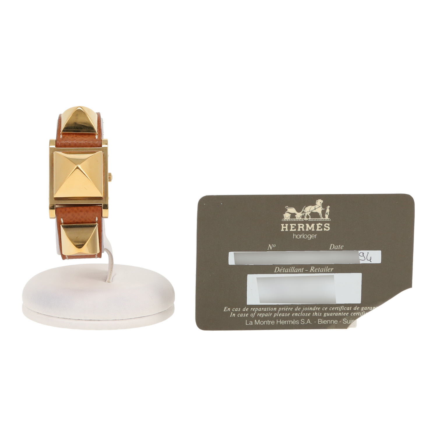 Reloj Hermès Médor de oro chapado Circa 1990