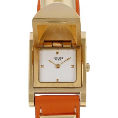 Reloj Hermès Médor de oro chapado Circa 1990