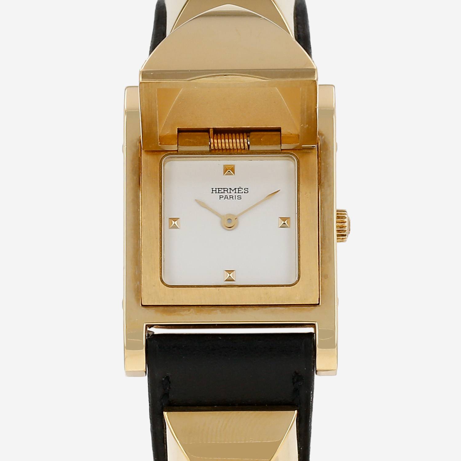 Orologio Hermès Médor in oro placcato Circa 1990