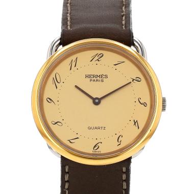 Montre Hermès Arceau en plaqué or et acier Vers 2000
