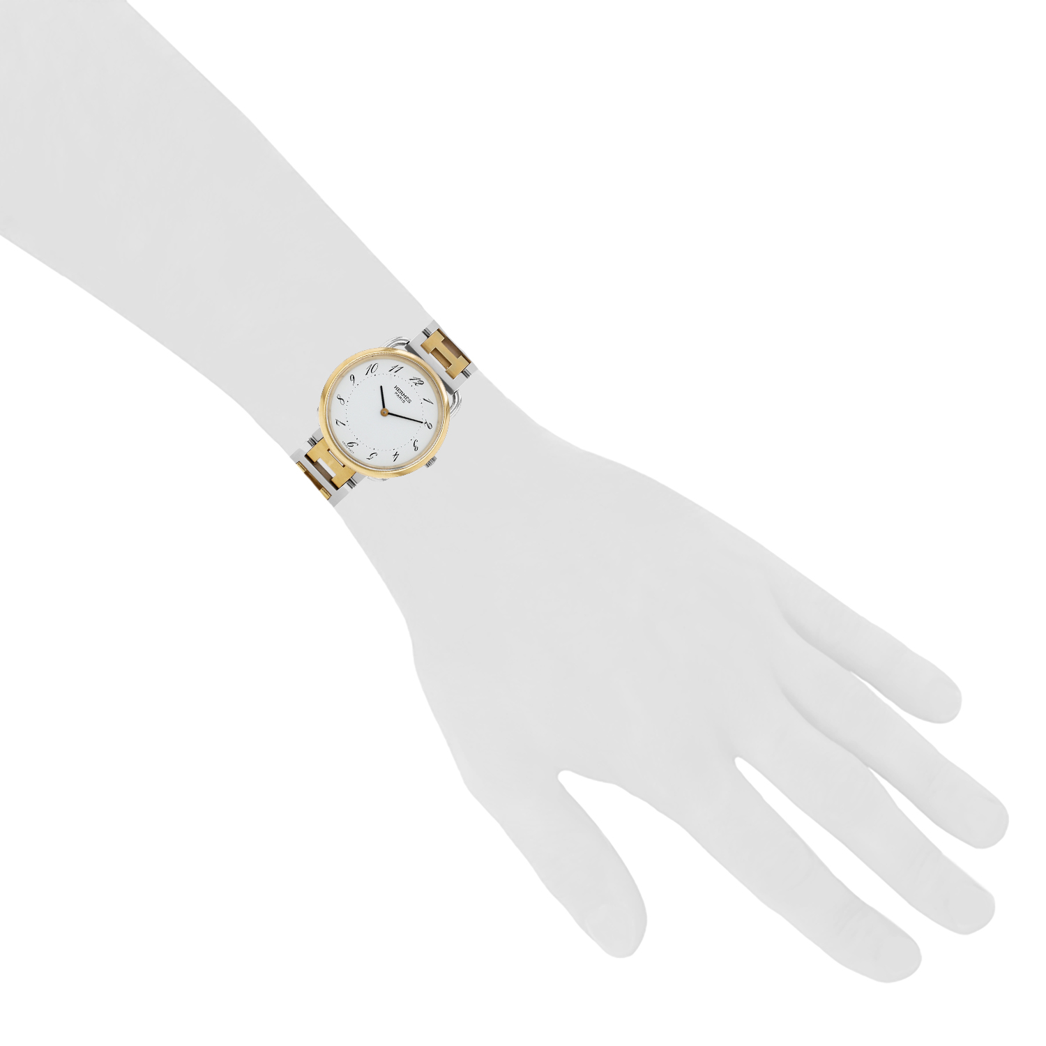 Montre Hermès Arceau en acier et plaqué or Vers 1980 - Detail D1