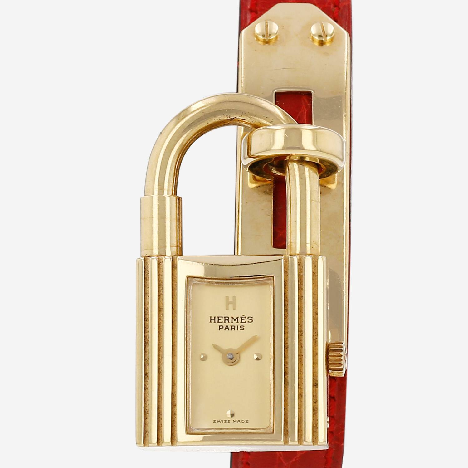 Reloj Hermès Montre Kelly de oro chapado Circa 1990