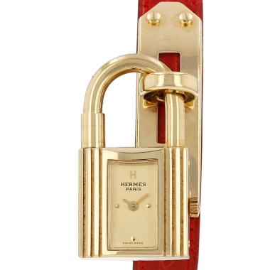 Reloj Hermès Montre Kelly de oro chapado Circa 1990