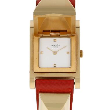 Reloj Hermès Médor de oro chapado Circa 1990