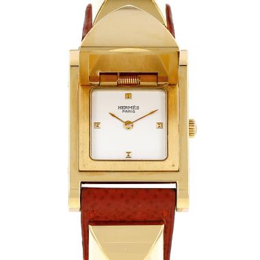 Reloj Hermès Médor de oro chapado Circa 1990