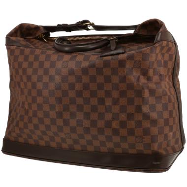 Louis Vuitton  Grimaud travel bag  in ebene damier canvas  and brown leather