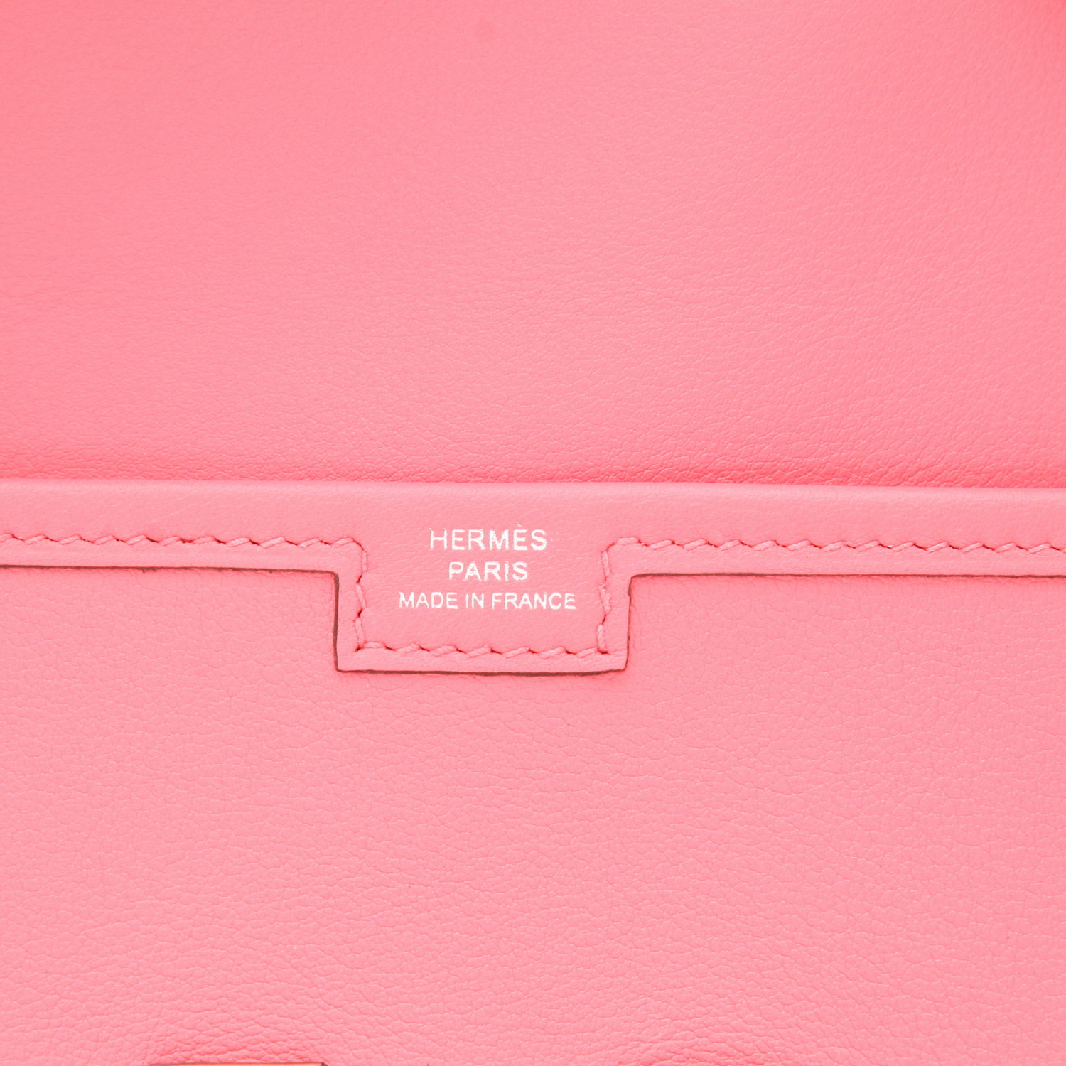 Hermès  Jige pouch  in azalea pink Swift leather - Detail D2