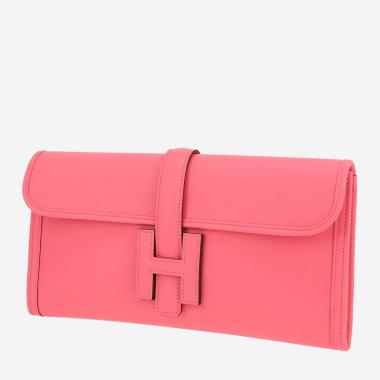 Hermès  Jige pouch  in azalea pink Swift leather