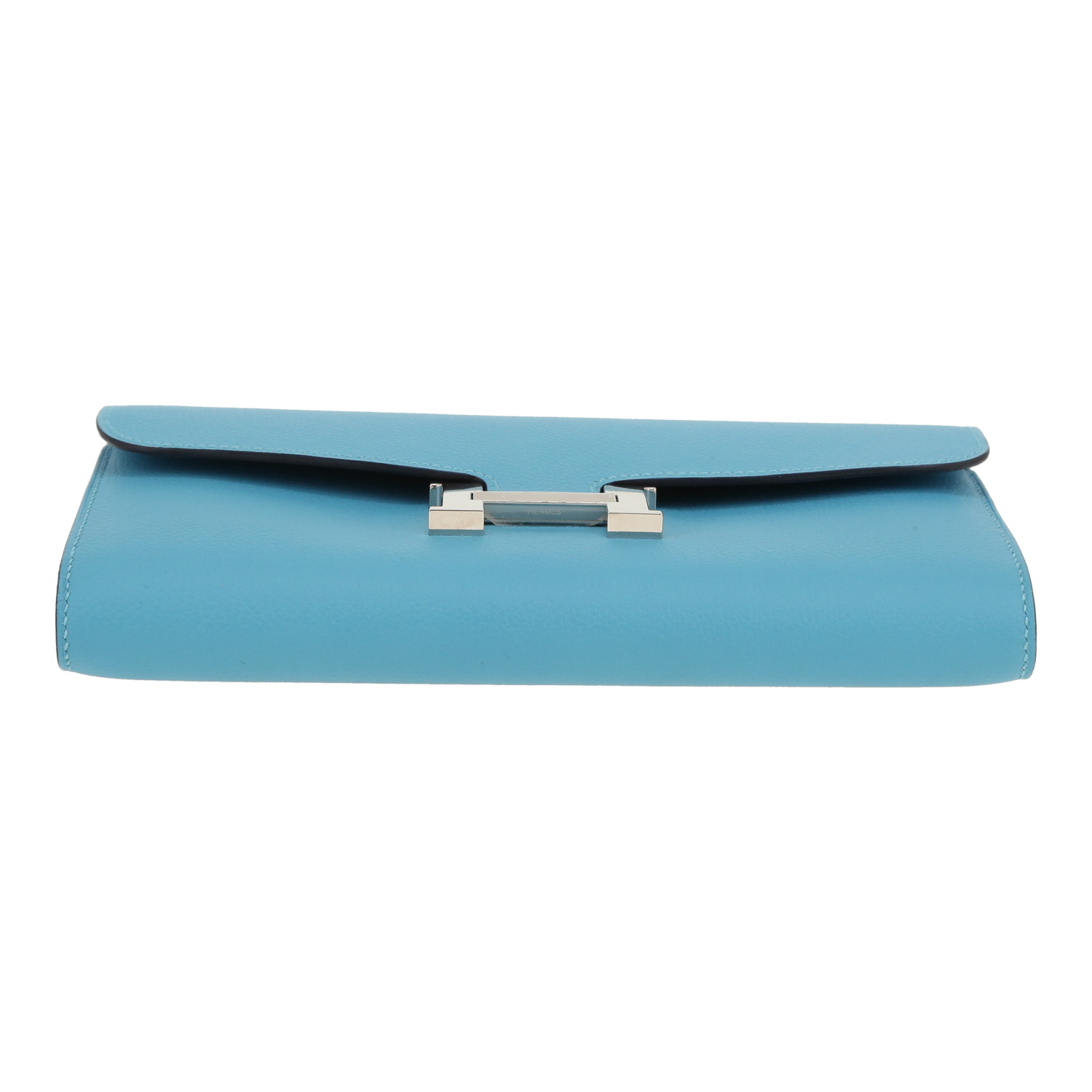 Billetera Hermès  Constance Wallet en cuero Evercolor Azul del Norte - Detail D1