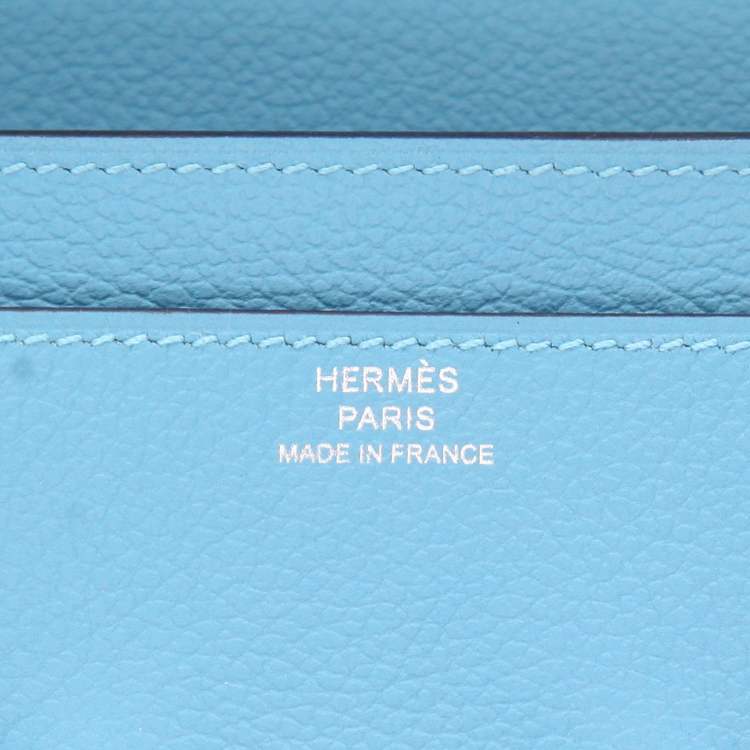 Billetera Hermès  Constance Wallet en cuero Evercolor Azul del Norte - Detail D2