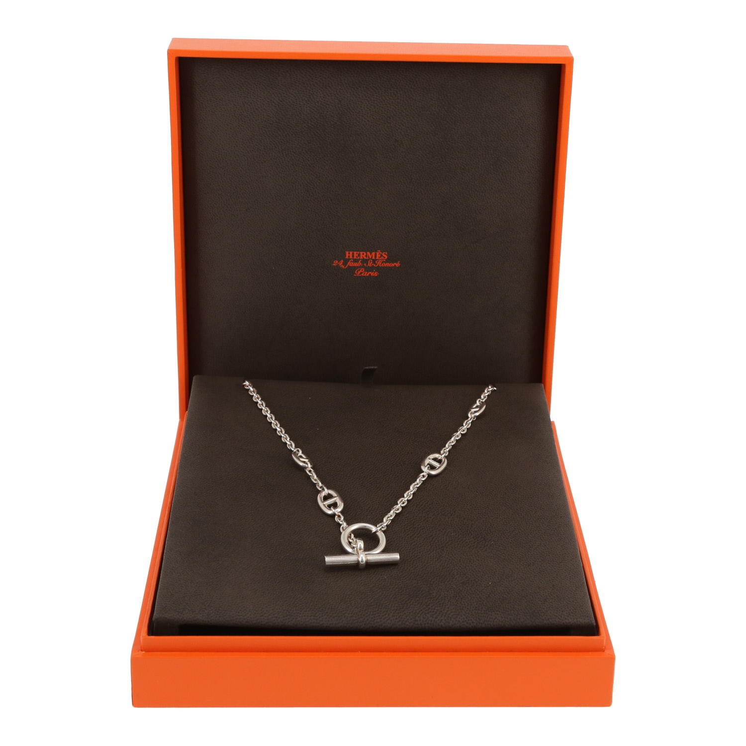 Hermès Farandole 80 long necklace in silver - Detail D2