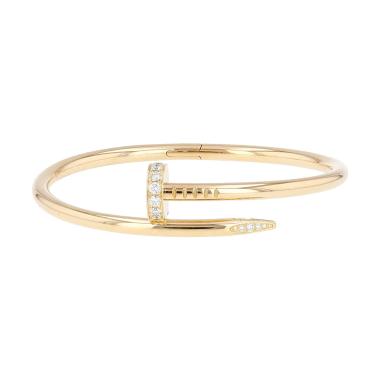 Bracelet Cartier Juste un clou en or jaune et diamants, taille 16