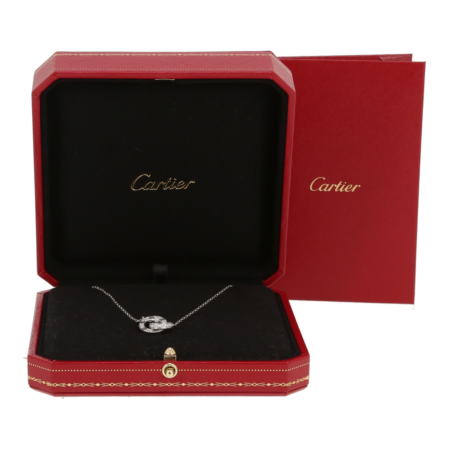 Collana Cartier Love pavé in oro bianco e diamanti - Detail D2