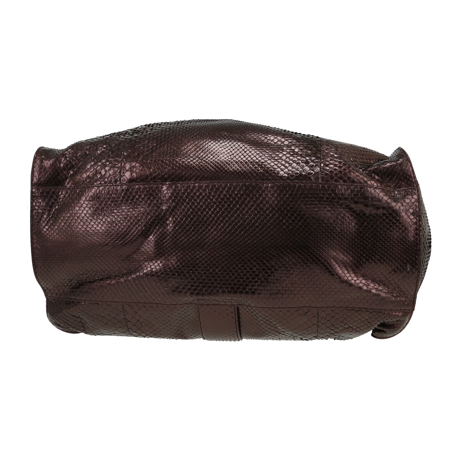 Bolso de mano Gucci  Stirrup en piel de pitón violeta - Detail D1