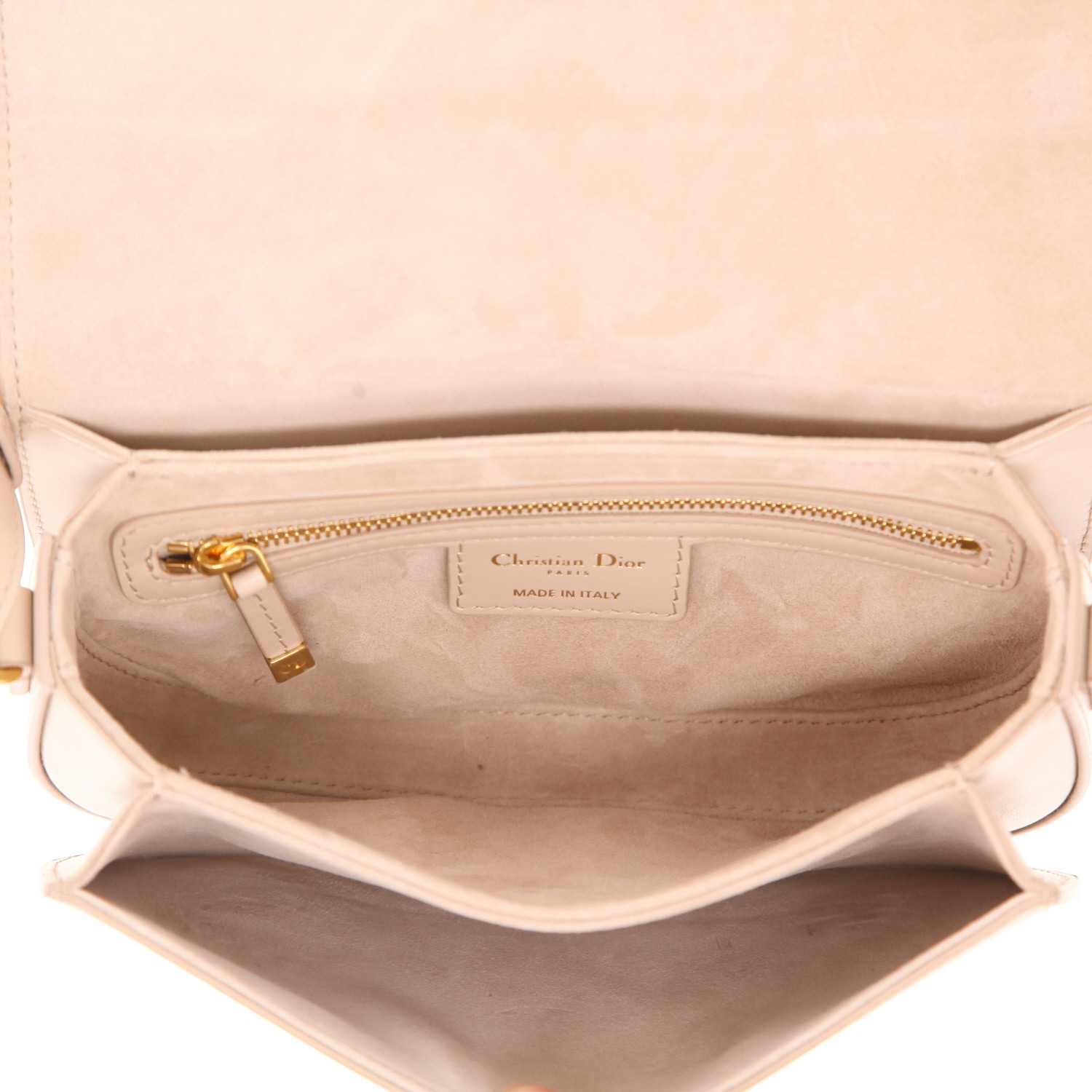 Borsa a tracolla Dior  CD Signature in pelle beige - Detail D3