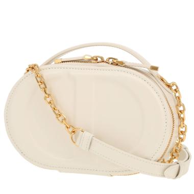 Sac bandoulière Dior  Ovale CD en cuir blanc