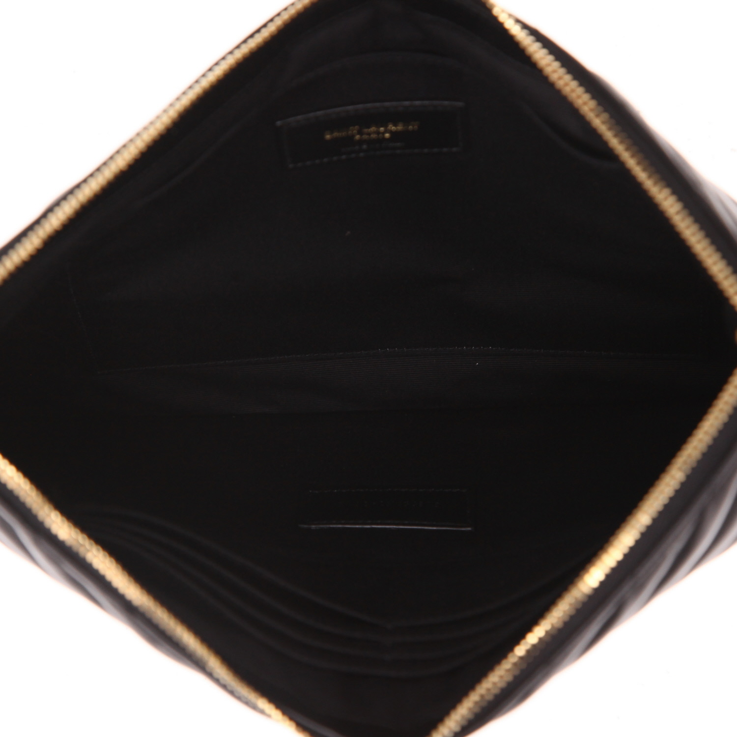 Pochette Saint Laurent   in pelle trapuntata a zigzag nera - Detail D3