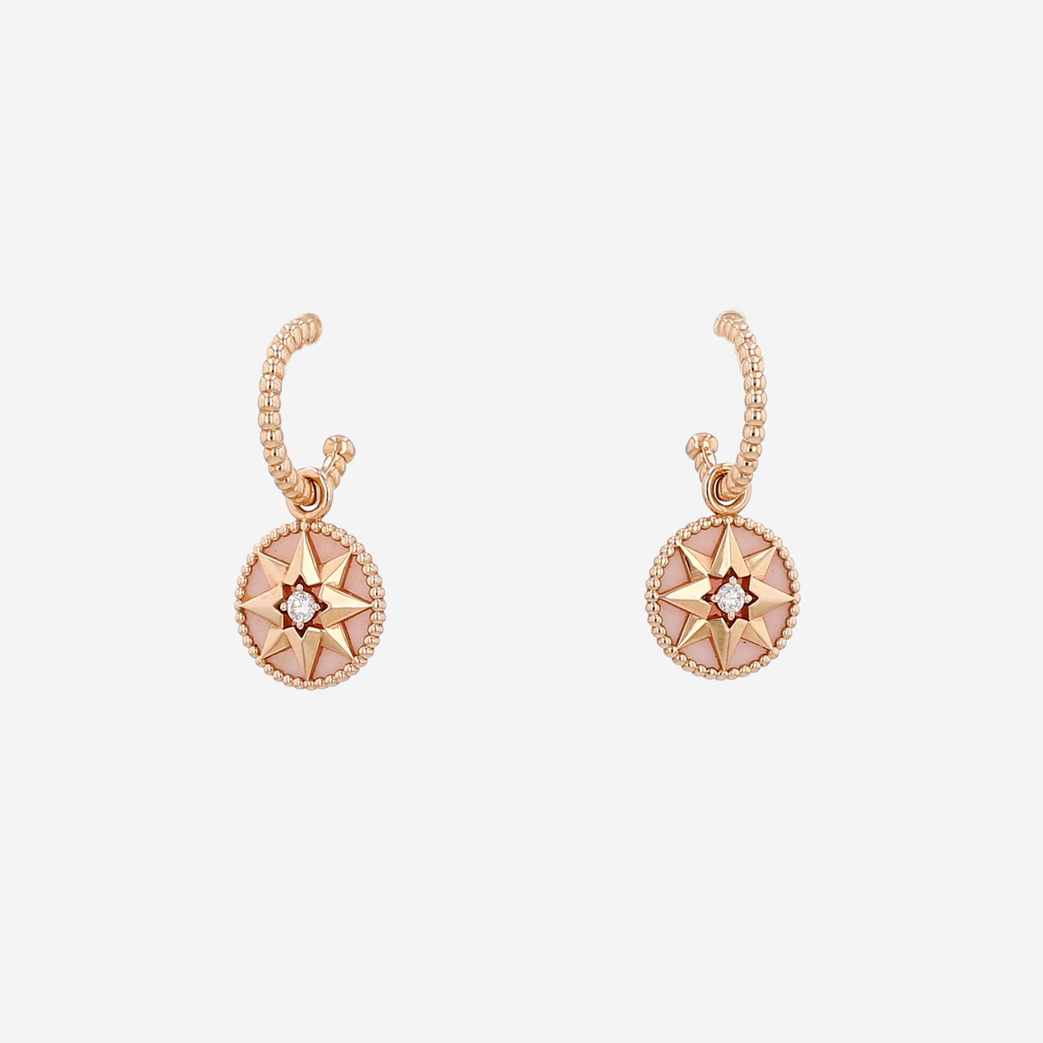 Dior Rose des vents earrings in pink gold, opal and diamonds
