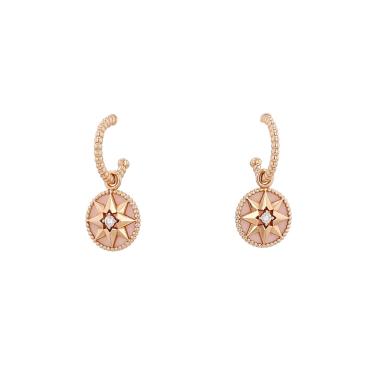 Pendientes Dior Rose des vents de oro rosa, ópalo y diamantes