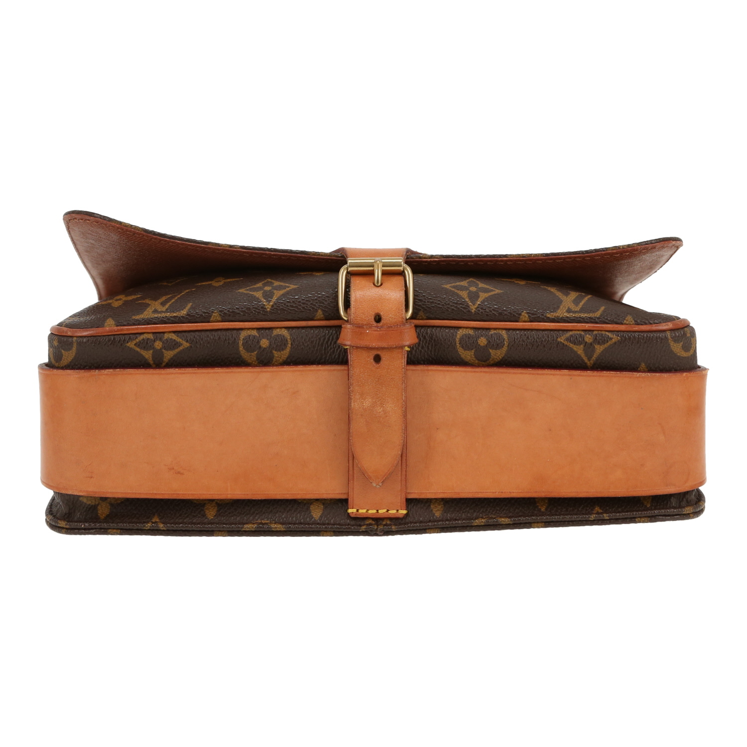Louis Vuitton  Cartouchiére shoulder bag  in brown monogram canvas  and natural leather - Detail D1