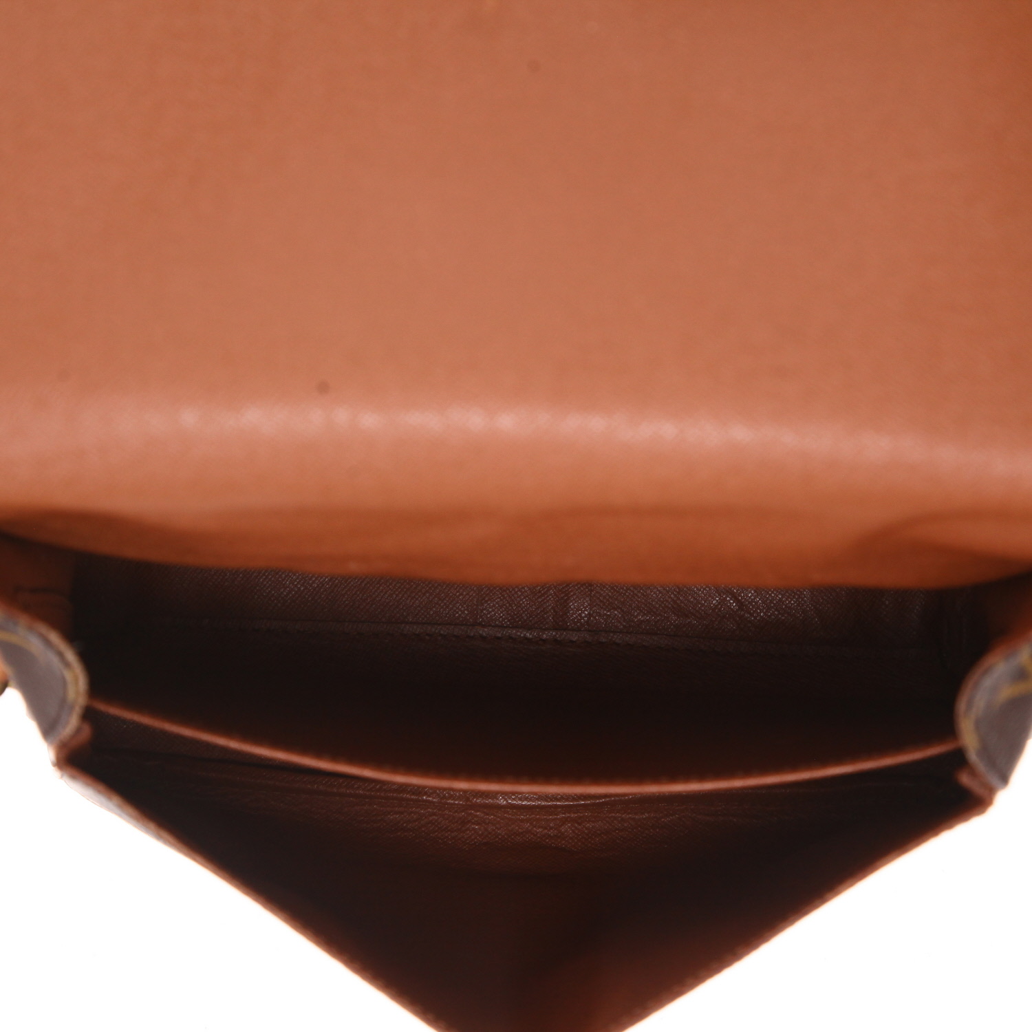 Bolso bandolera Louis Vuitton  Cartouchiére en lona Monogram marrón y cuero natural - Detail D3