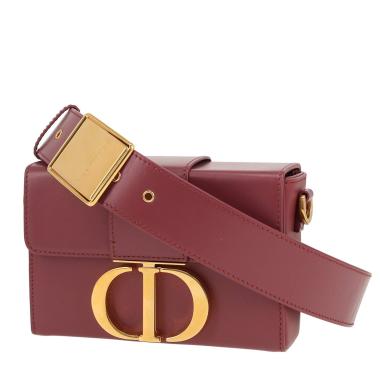 Borsa a tracolla Dior  Box 30 Montaigne in pelle bordeaux