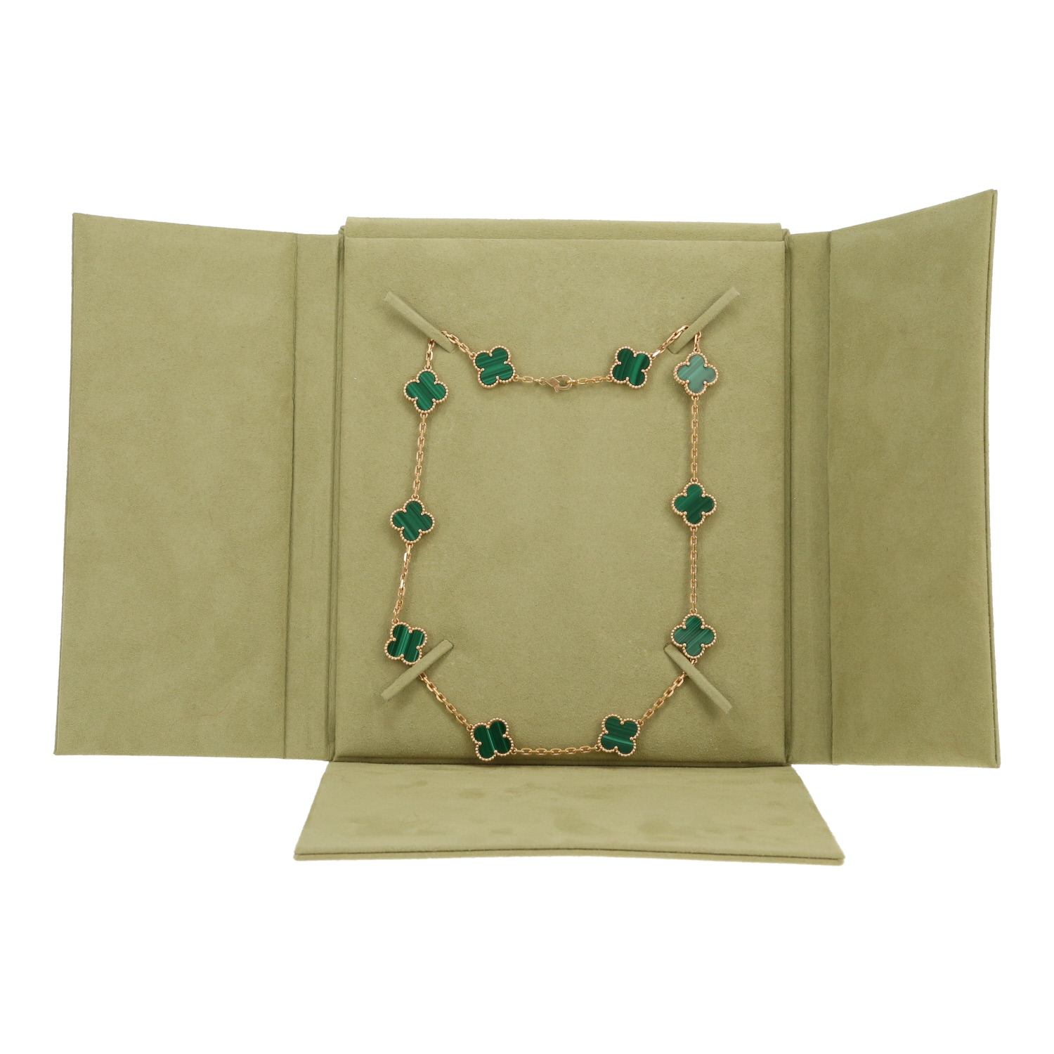 Van Cleef & Arpels Vintage Alhambra necklace in yellow gold and malachite - Detail D2