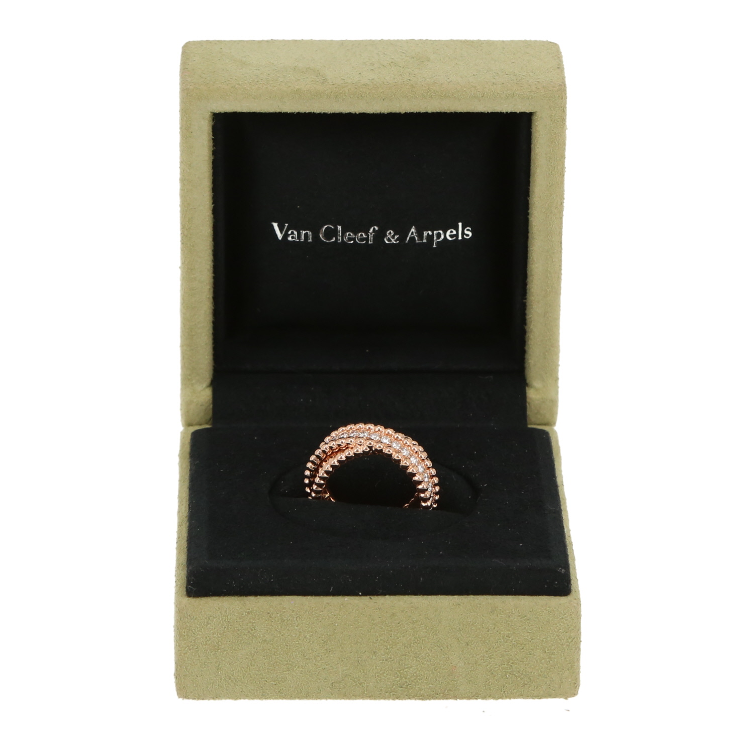 Anello Van Cleef & Arpels Perlée in oro rosa e diamanti - Detail D2