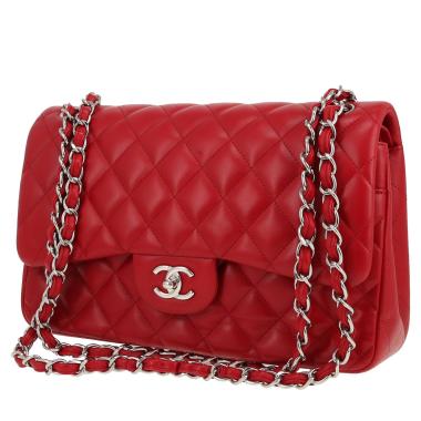 Sac bandoulière Chanel  Timeless Jumbo en cuir matelassé rouge