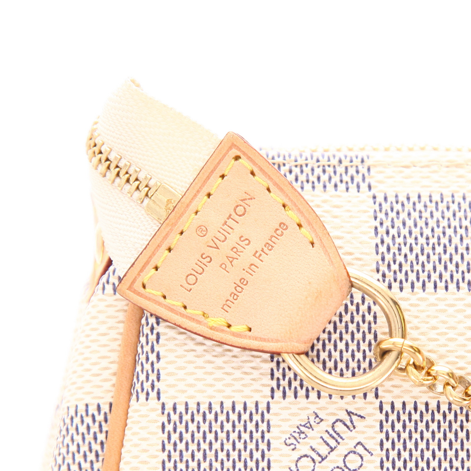 Borsa a tracolla Louis Vuitton  Eva in tela a scacchi azzurro e pelle naturale - Detail D2