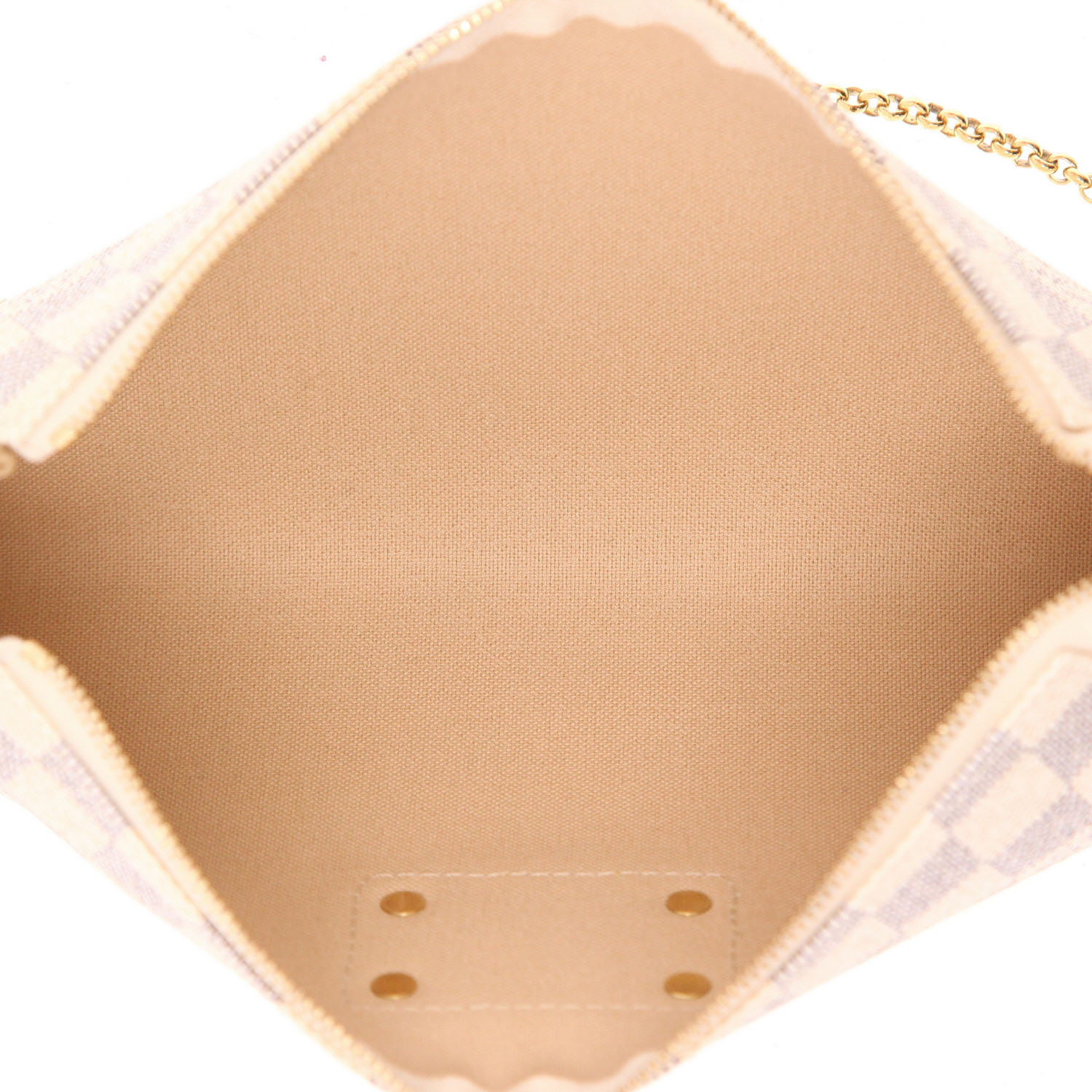 Borsa a tracolla Louis Vuitton  Eva in tela a scacchi azzurro e pelle naturale - Detail D3