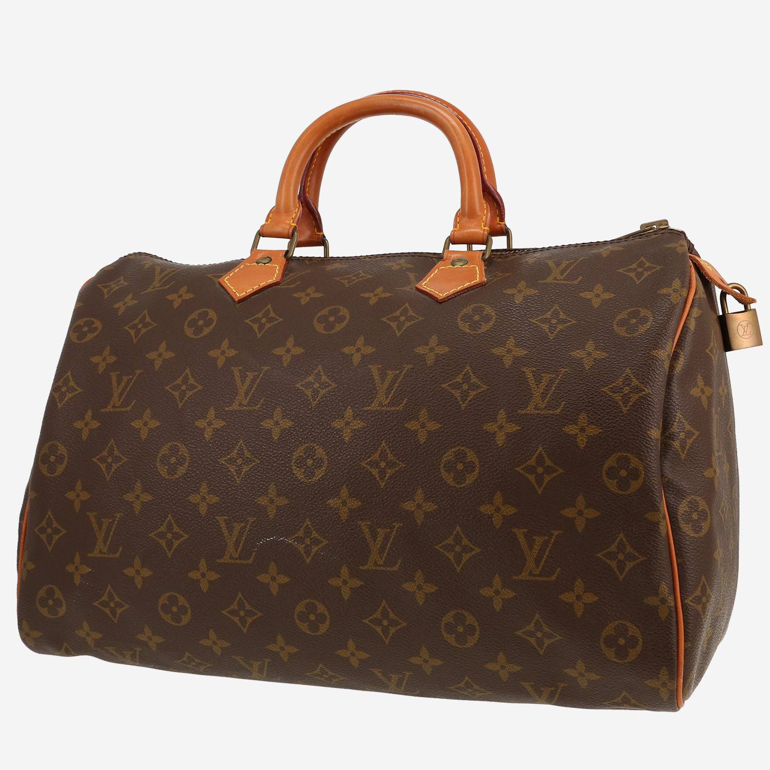 Borsa Louis Vuitton  Speedy 35 in tela monogram marrone e pelle naturale