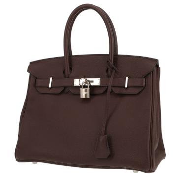 Bolso de mano Hermès  Birkin 30 cm en cuero togo Rouge Sellier