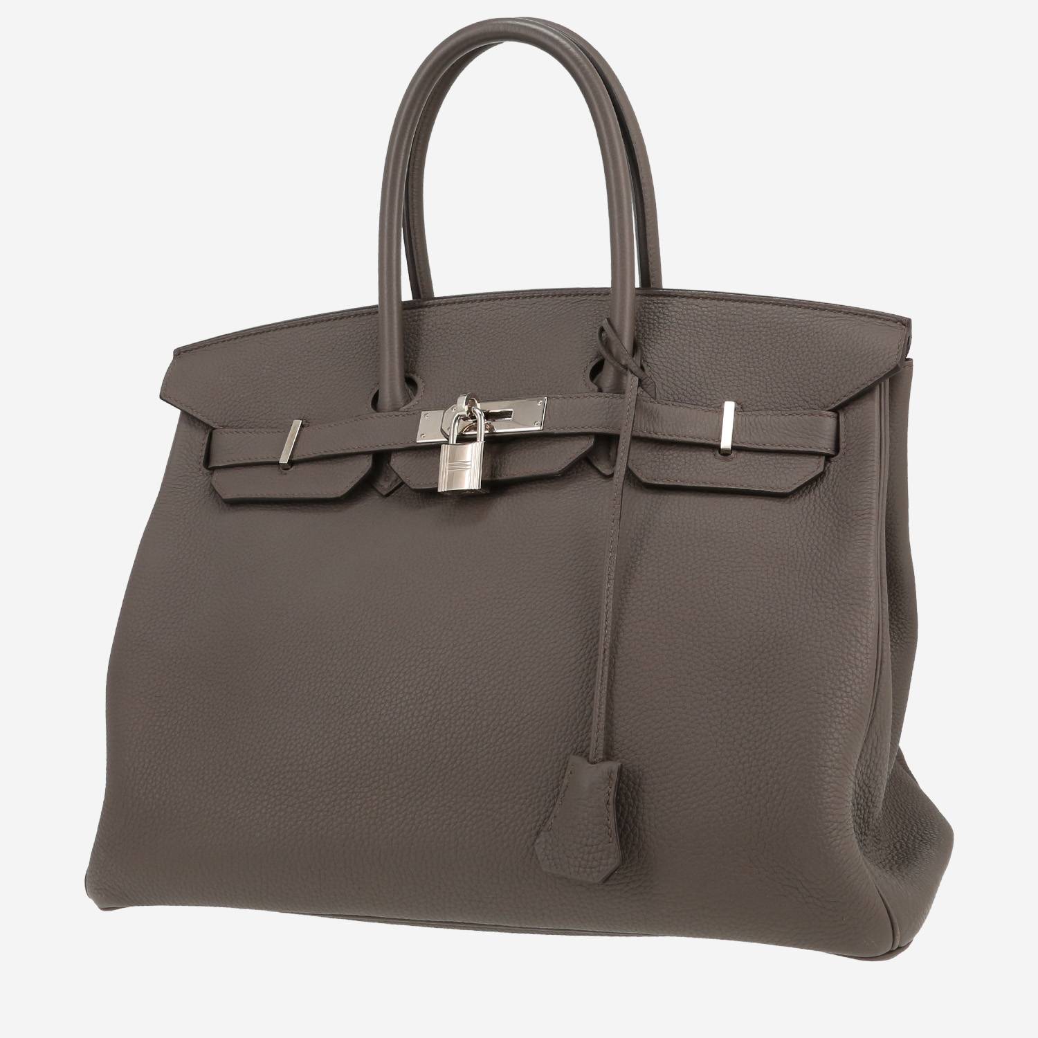 Bolso de mano Hermès  Birkin 35 cm en cuero togo gris estaño