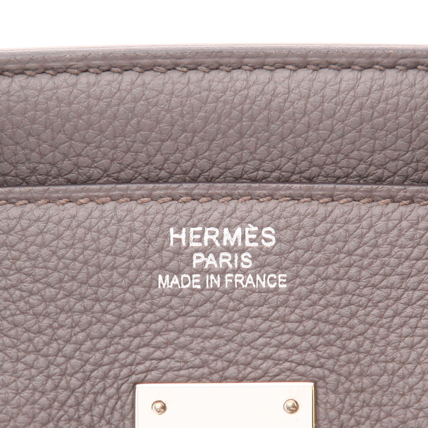 Borsa Hermès  Birkin 35 cm in pelle togo grigia stagna - Detail D2