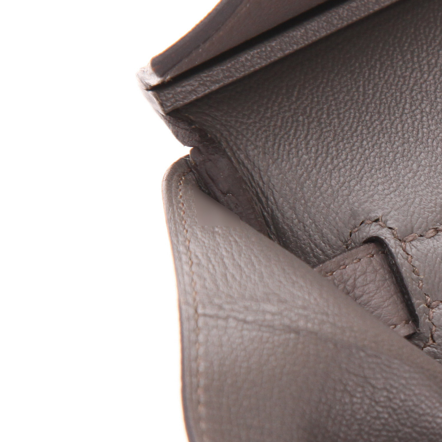 Bolso de mano Hermès  Birkin 35 cm en cuero togo gris estaño - Detail D4